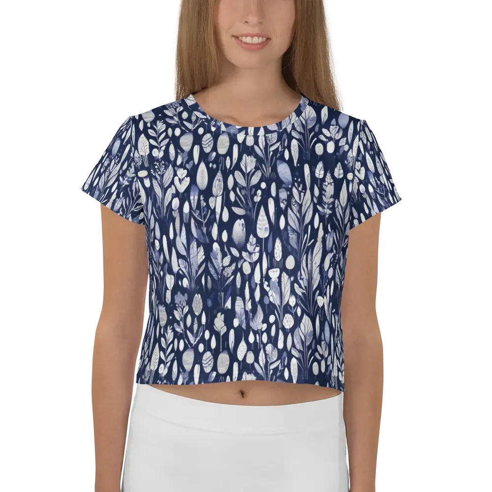 Midnight Herbarium on Crop Tee — Front