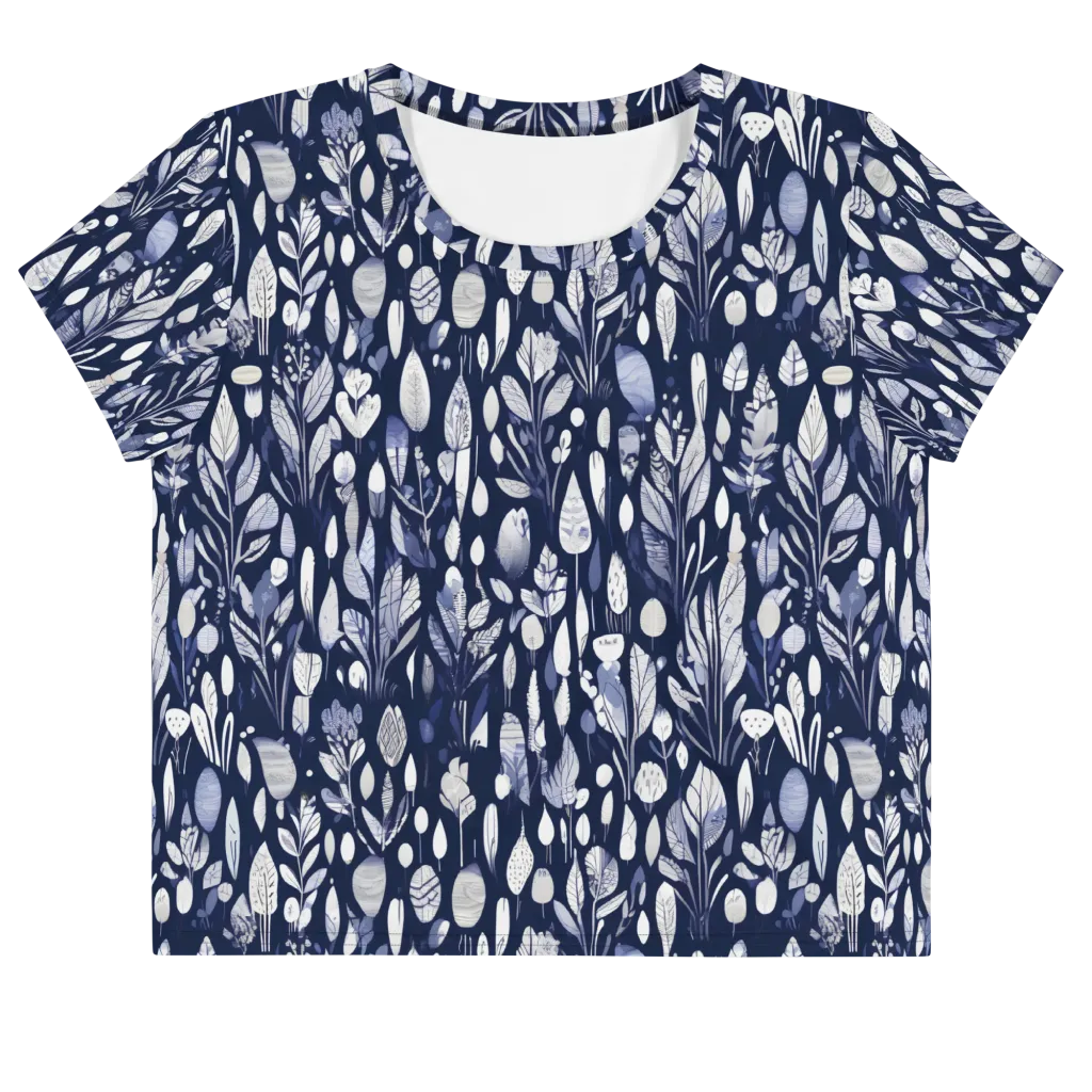 Midnight Herbarium on Crop Tee — Front