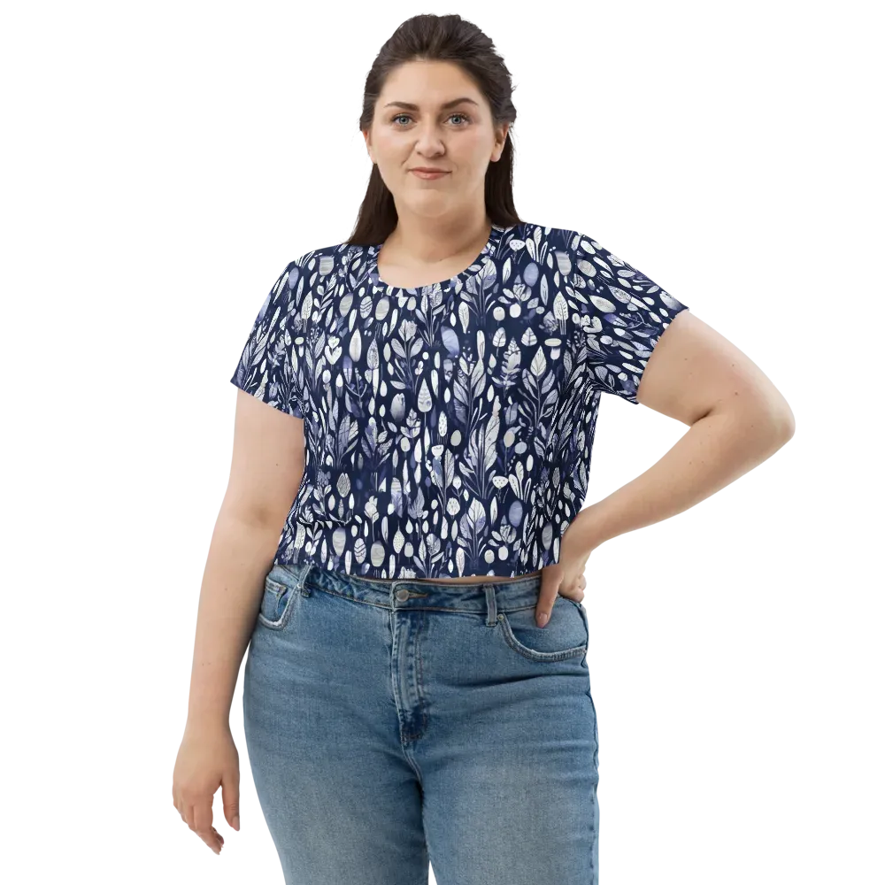 Midnight Herbarium on Crop Tee — Front