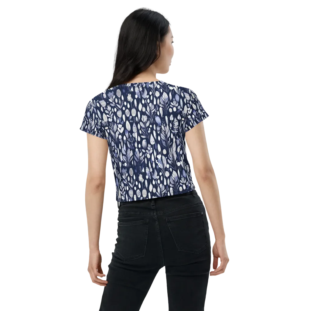 Midnight Herbarium on Crop Tee — Back