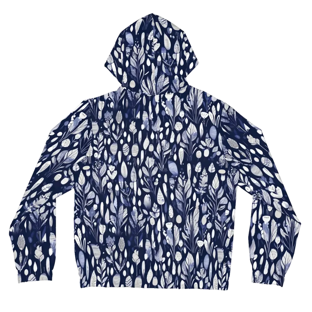Midnight Herbarium on Women's Full-Zip Hoodie — Back