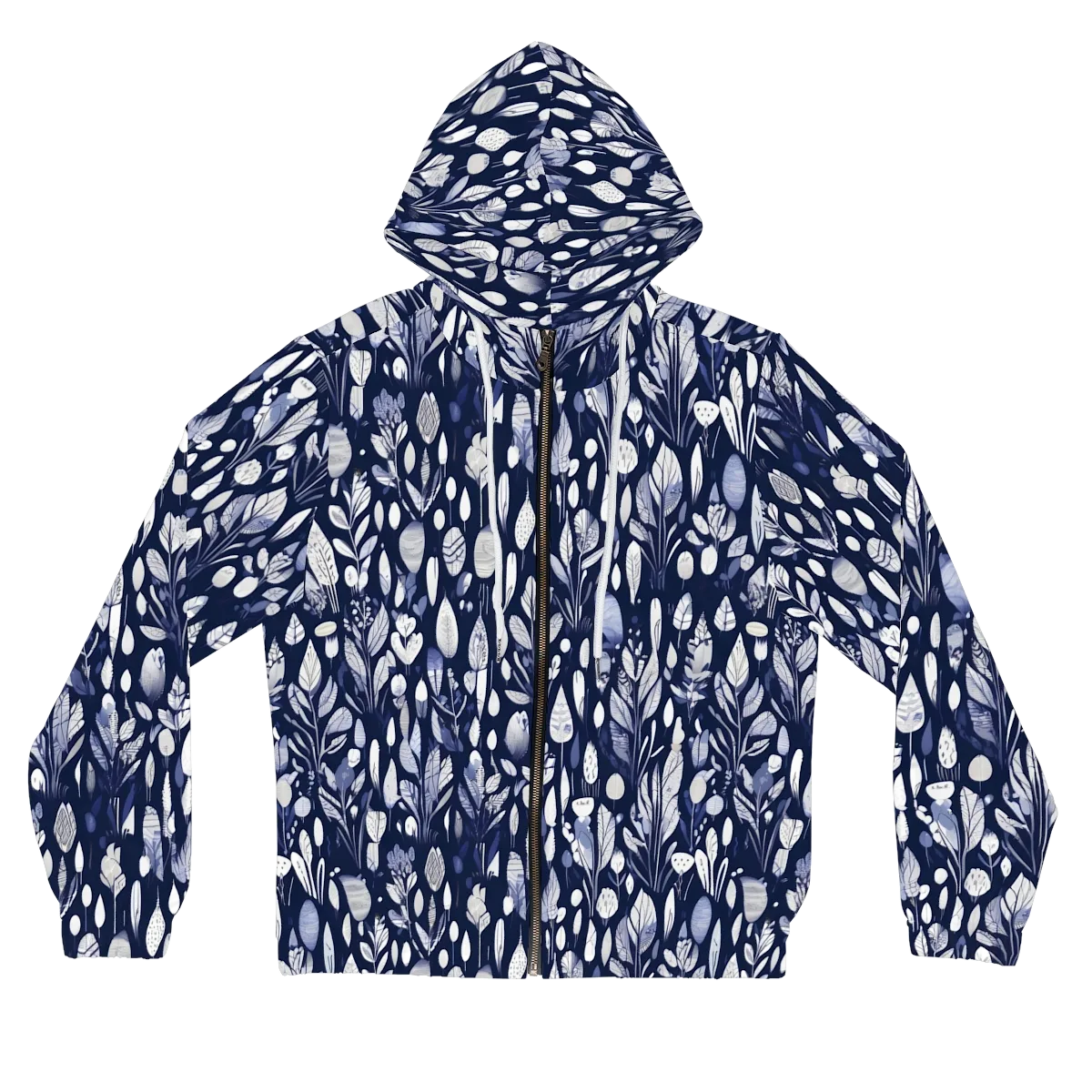 Midnight Herbarium on Women's Full-Zip Hoodie — Front