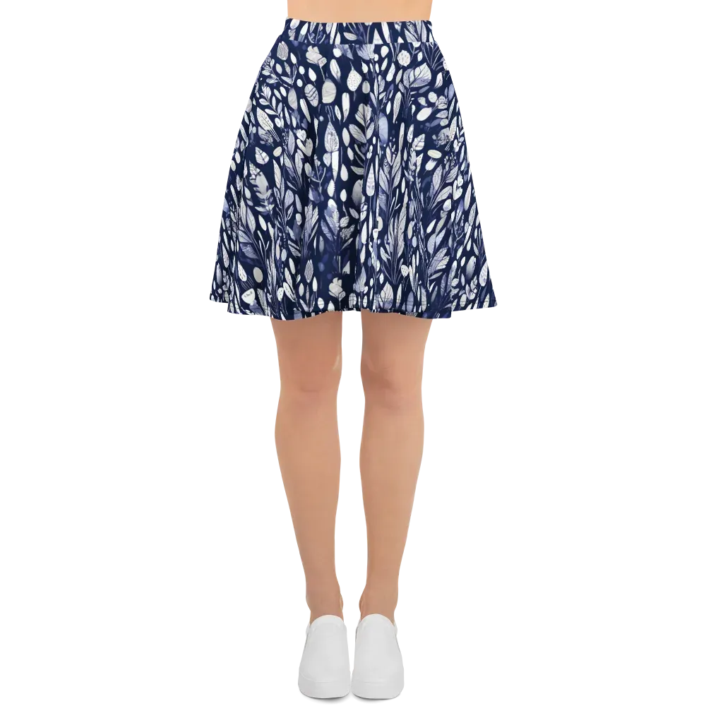 Midnight Herbarium on Skater Skirt — Front