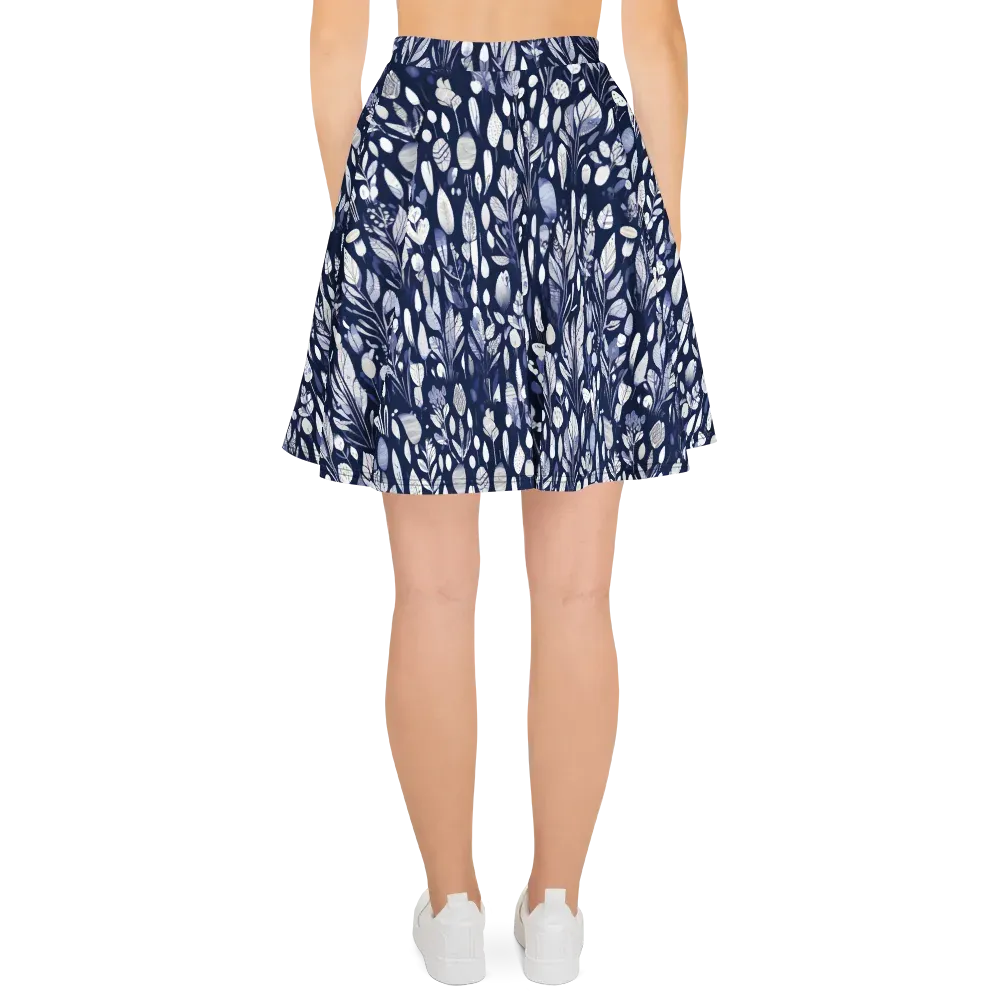 Midnight Herbarium on Skater Skirt — Back