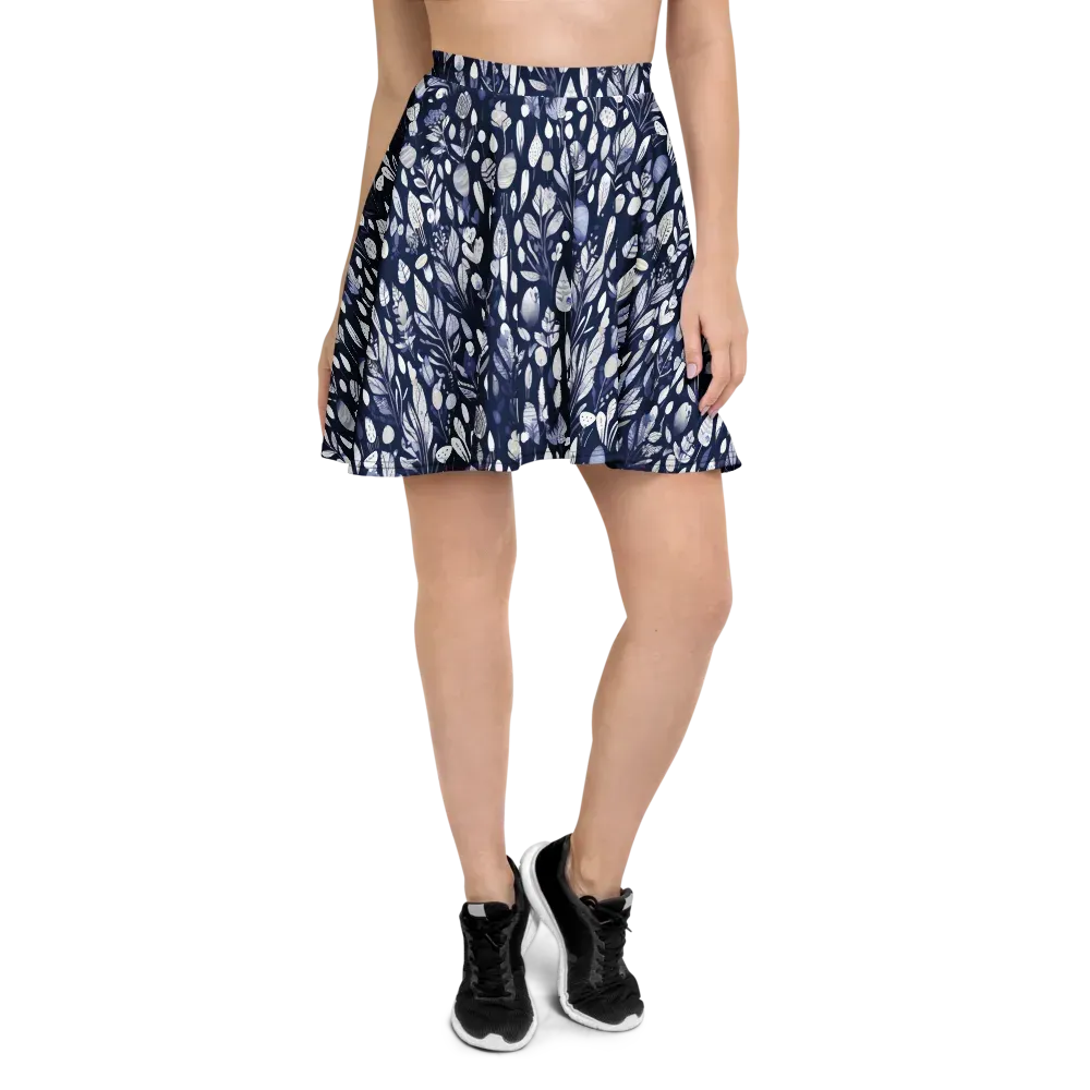 Midnight Herbarium on Skater Skirt — Front