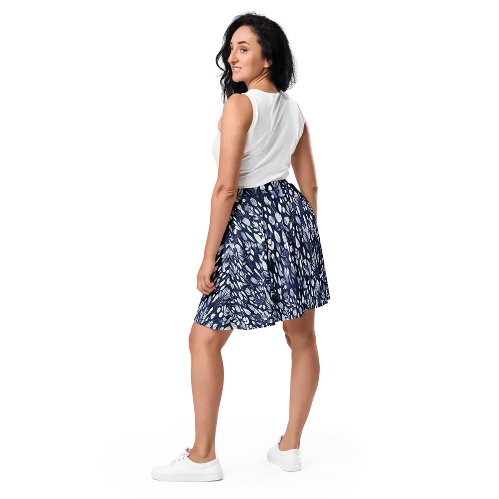 Midnight Herbarium on Skater Skirt — Back