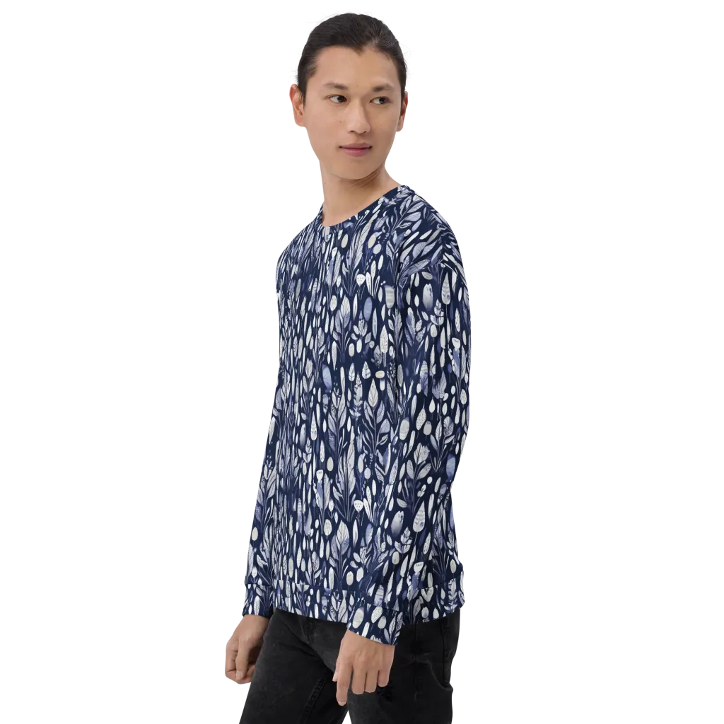 Midnight Herbarium on Sweatshirt — Left Front