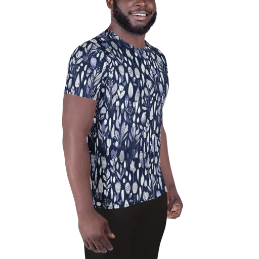 Midnight Herbarium on a Men's Athletic T-Shirt