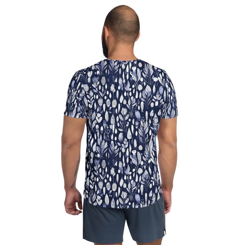 Midnight Herbarium on Men's Athletic T-Shirt — Back