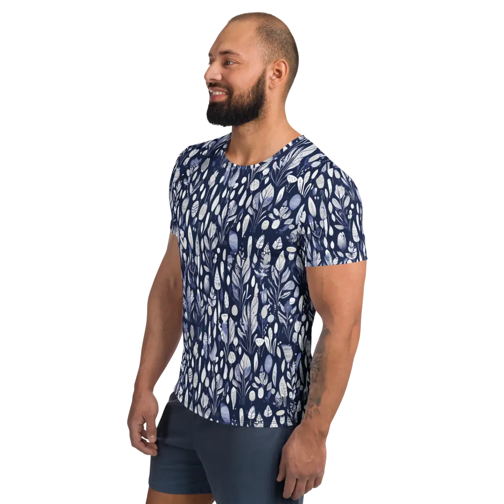 Midnight Herbarium on Men's Athletic T-Shirt — Left