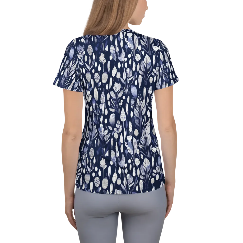 Midnight Herbarium on Women's Athletic T-Shirt — Back
