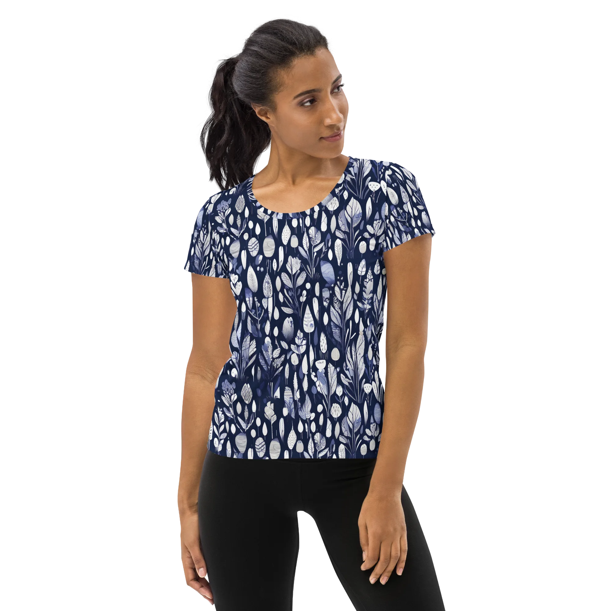 Midnight Herbarium on Women's Athletic T-Shirt — Front