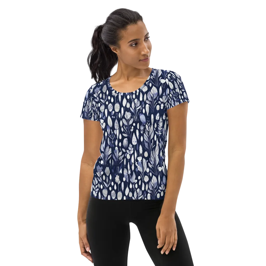 Midnight Herbarium on Women's Athletic T-Shirt — Front