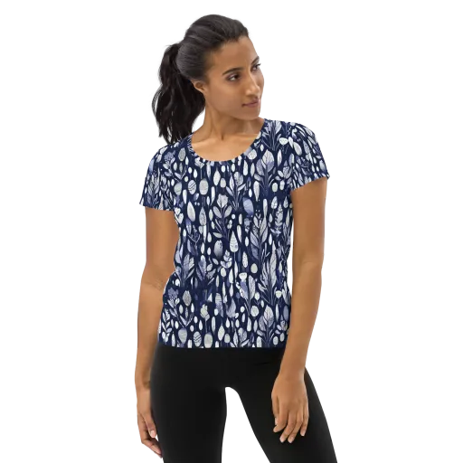 Midnight Herbarium on a Women's Athletic T-Shirt