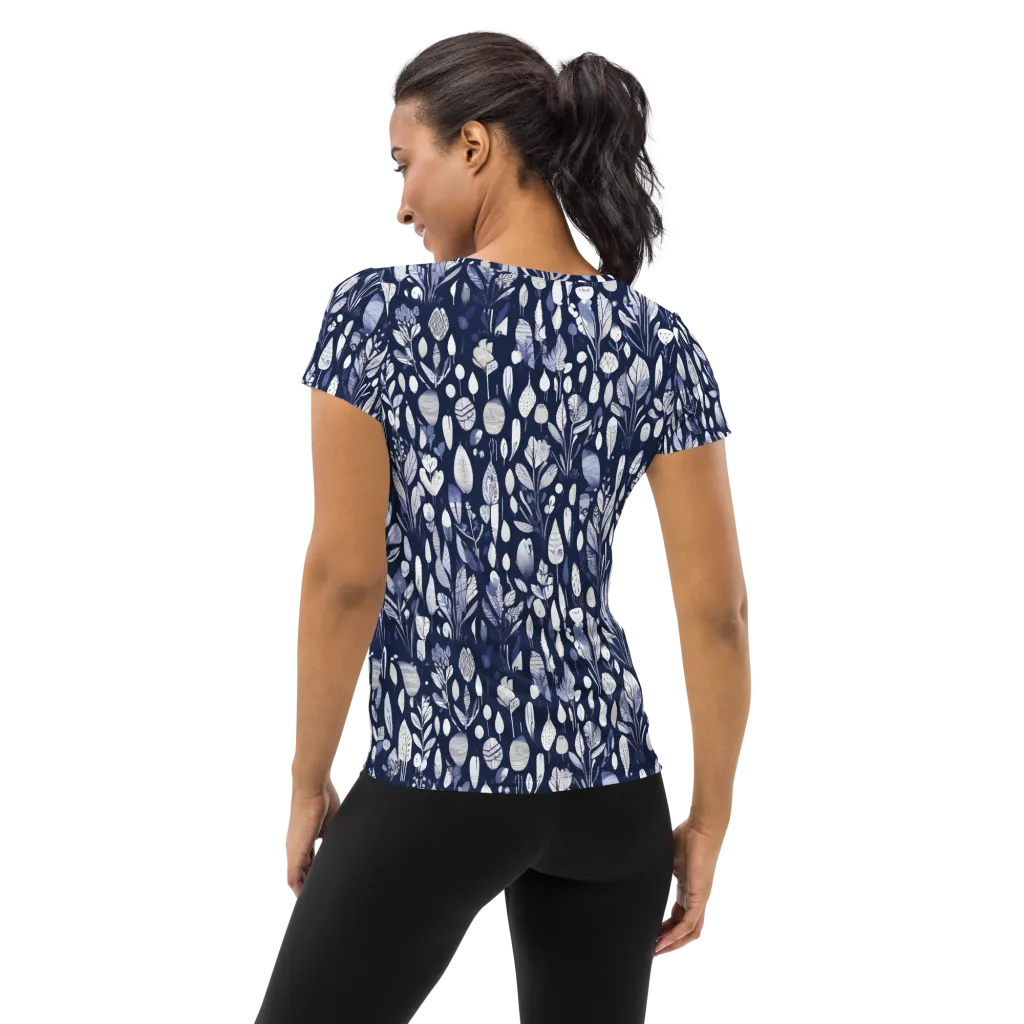 Midnight Herbarium on Women's Athletic T-Shirt — Back
