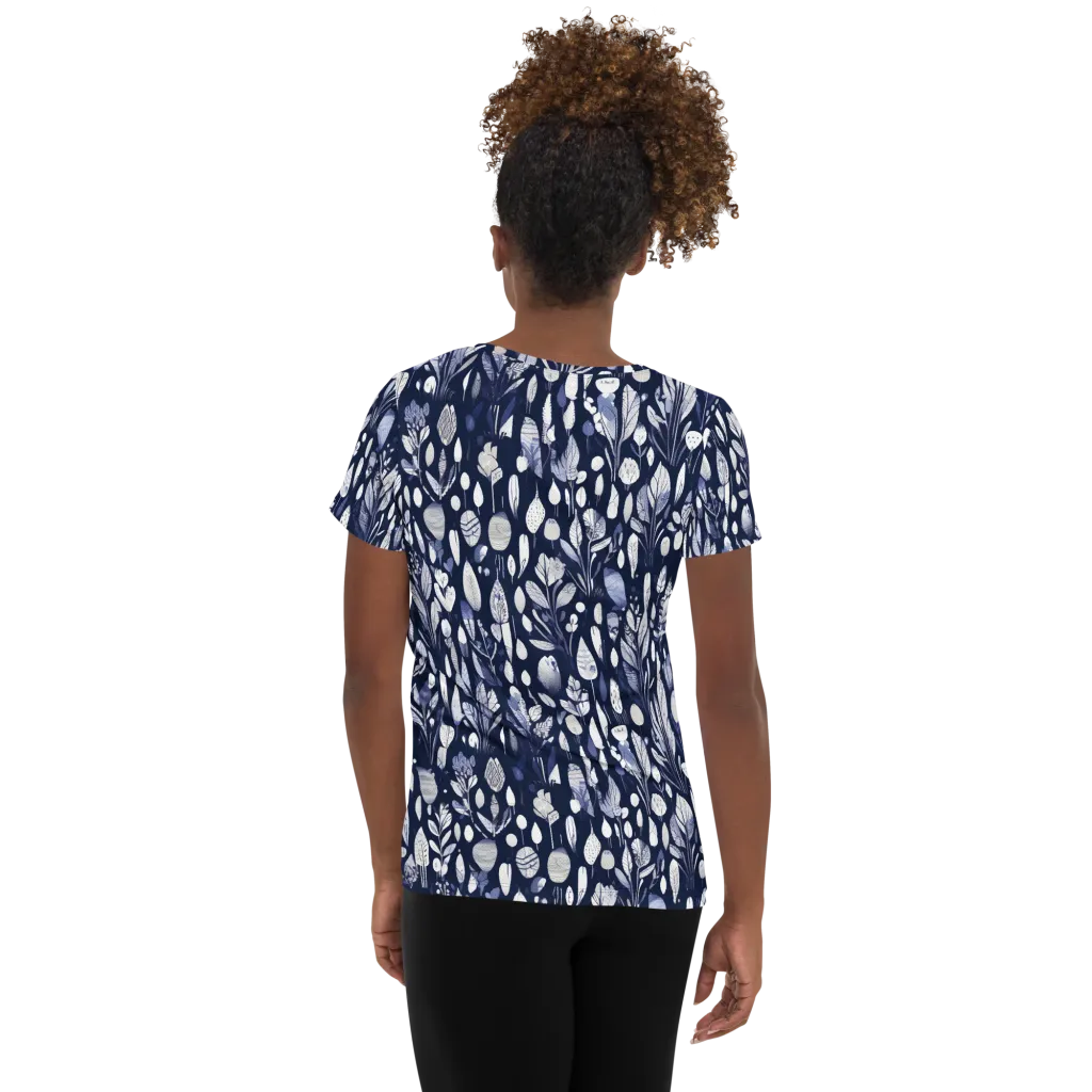 Midnight Herbarium on Women's Athletic T-Shirt — Back