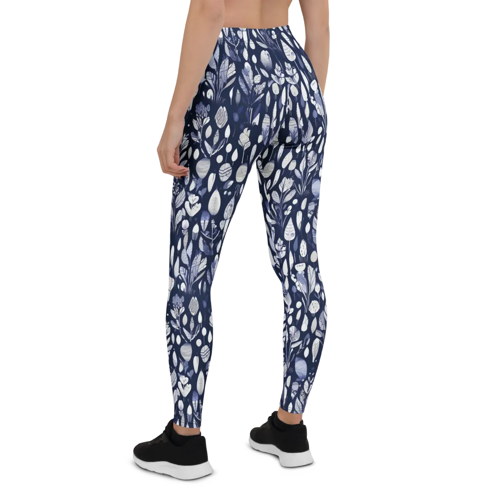 Midnight Herbarium on Leggings — Back
