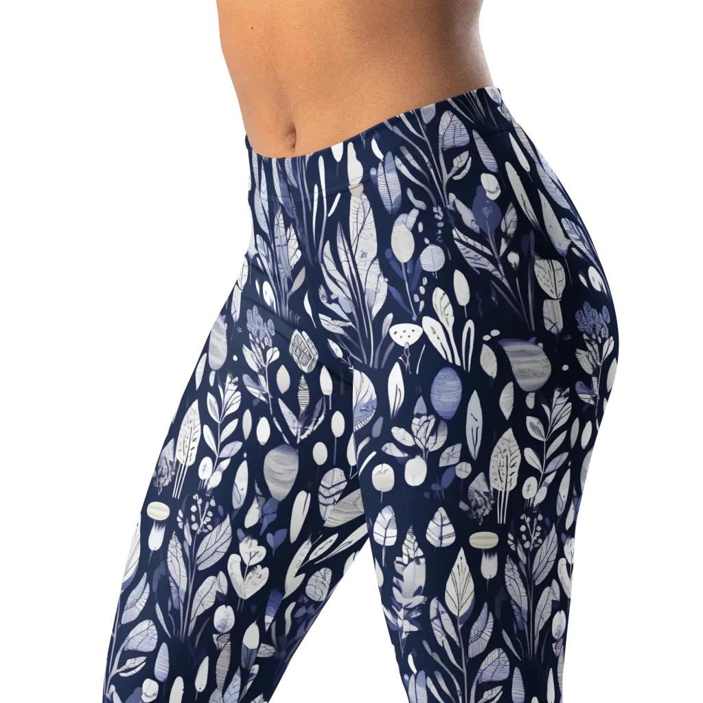 Midnight Herbarium on Leggings — Left Front