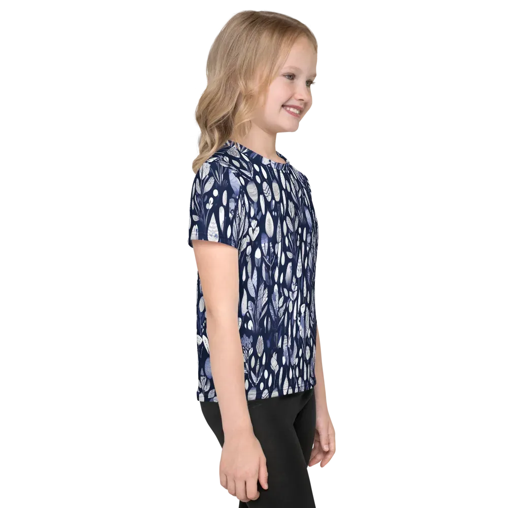 Midnight Herbarium on Kids Crew Neck T-Shirt — Right