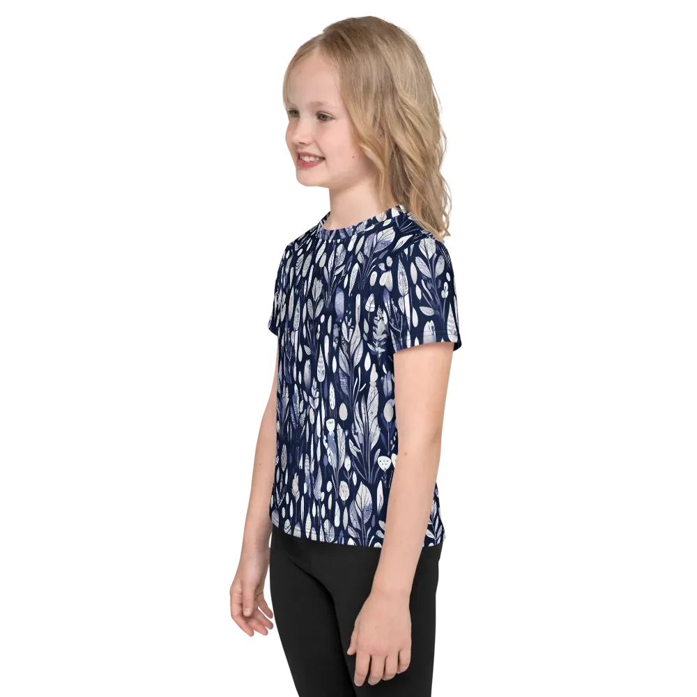 Midnight Herbarium on Kids Crew Neck T-Shirt — Left