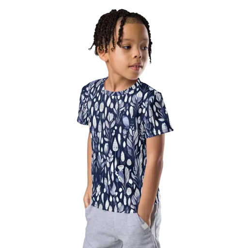 Midnight Herbarium on a Kids Crew Neck T-Shirt