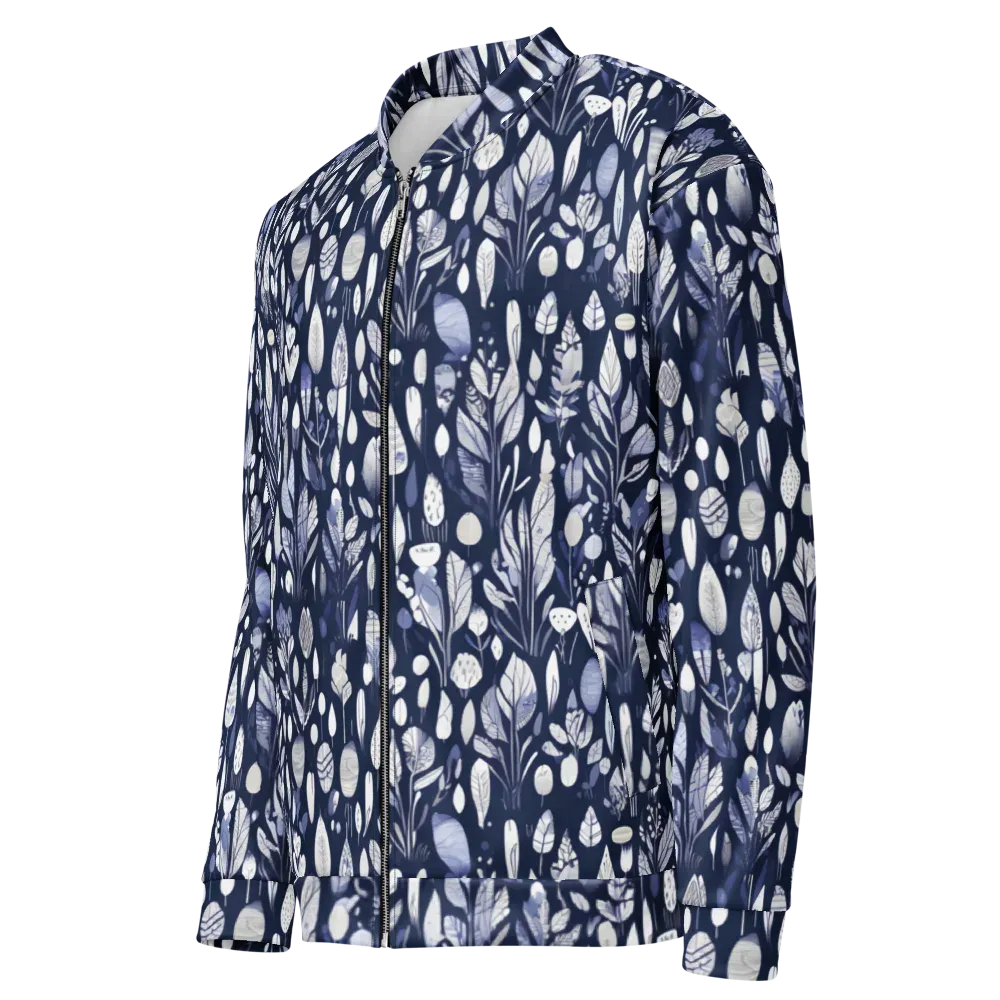 Midnight Herbarium on Bomber Jacket — Left Front