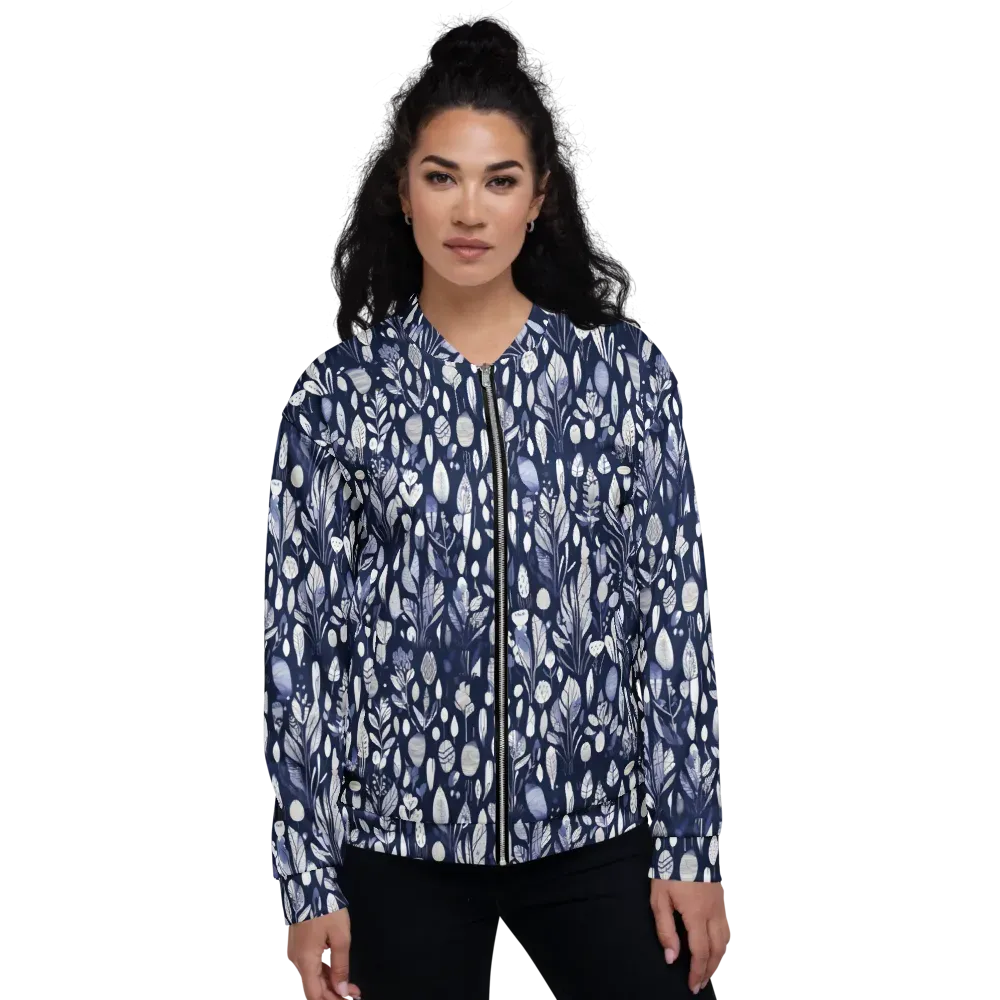 Midnight Herbarium on Bomber Jacket — Front