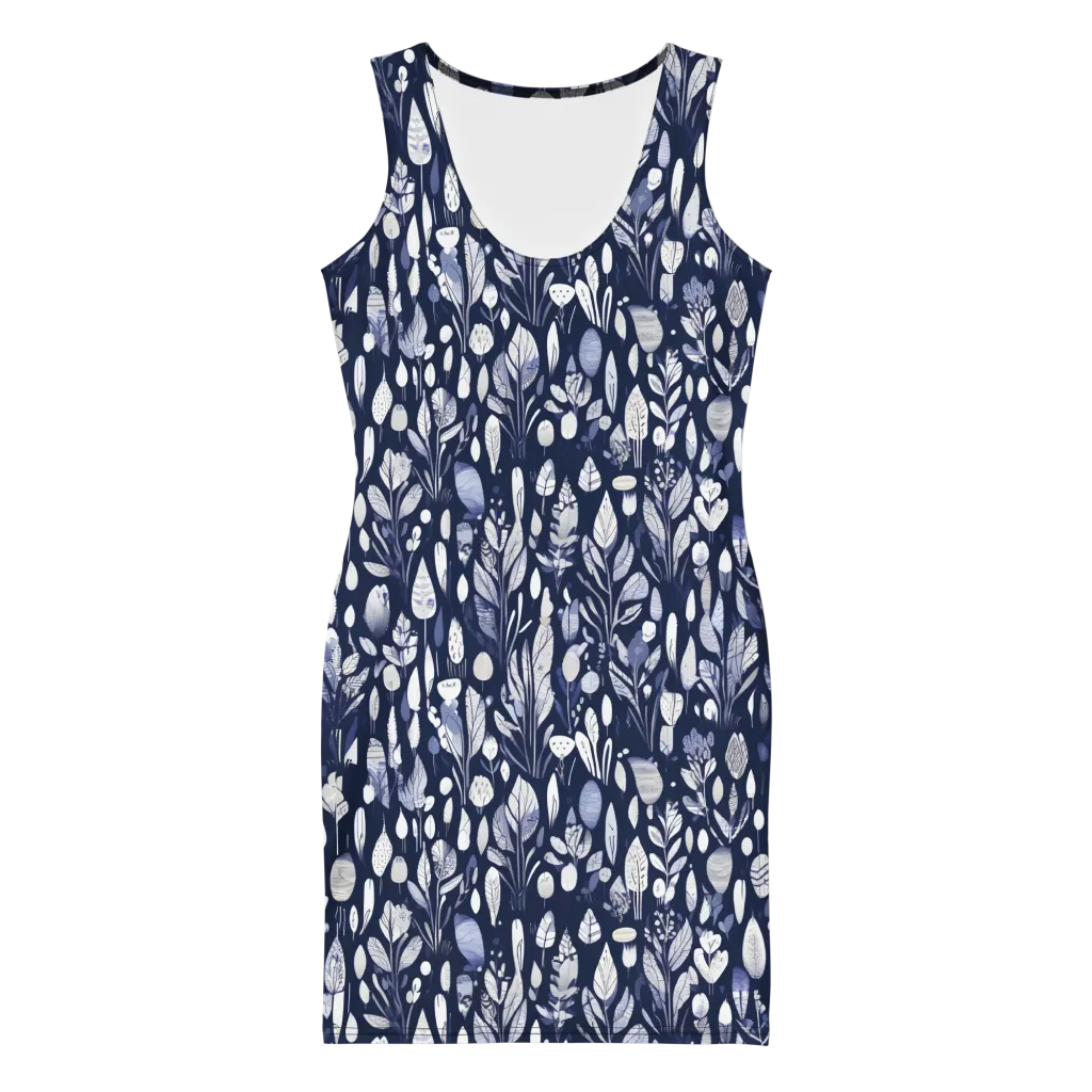 Midnight Herbarium on Bodycon Dress — Front