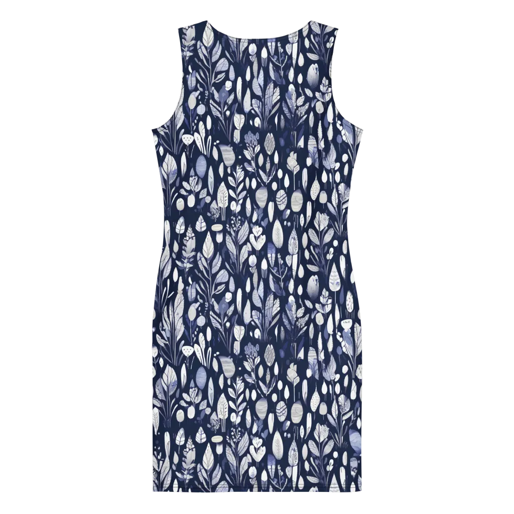 Midnight Herbarium on Bodycon Dress — Back