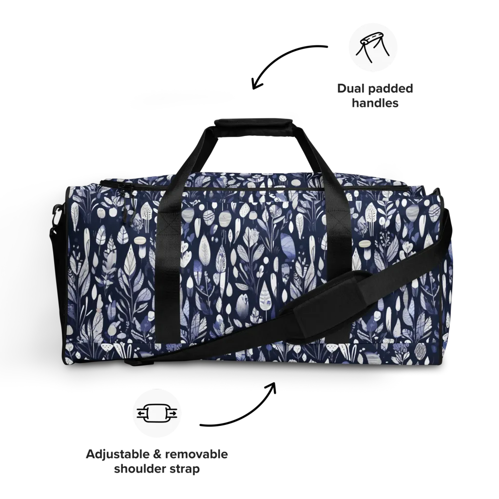 Midnight Herbarium on Duffle Bag — Front