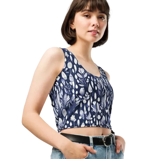Midnight Herbarium on a Crop Top