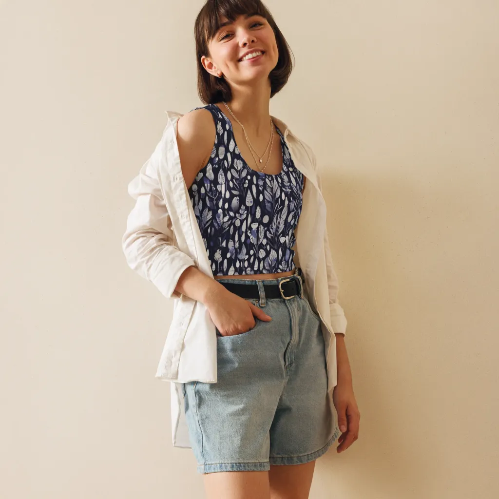 Midnight Herbarium on Crop Top — Front