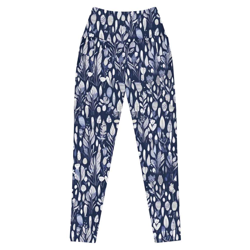 Midnight Herbarium on Leggings with Pockets — Front