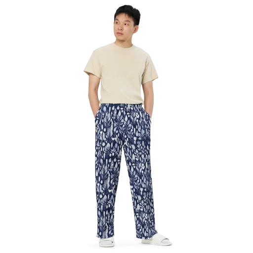 Midnight Herbarium on a Wide-Leg Pants