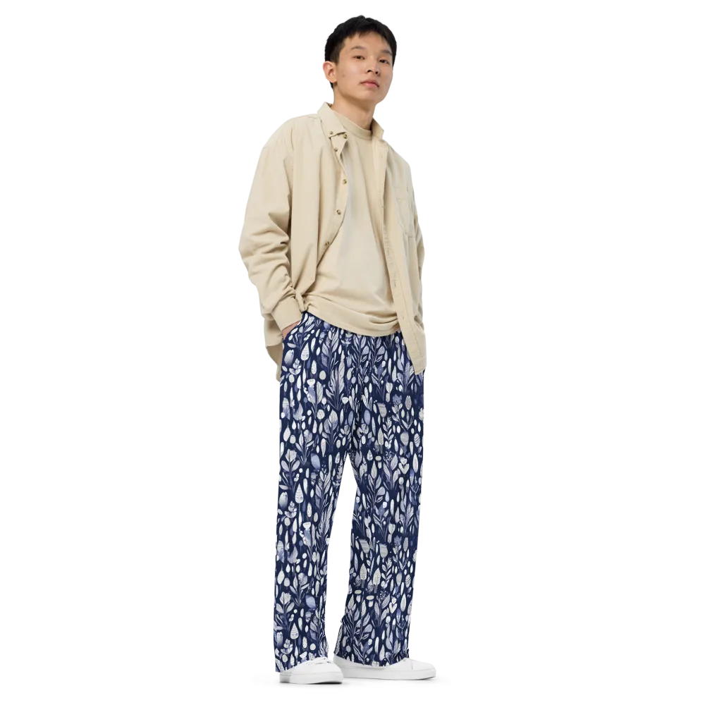 Midnight Herbarium on Wide-Leg Pants — Right Front