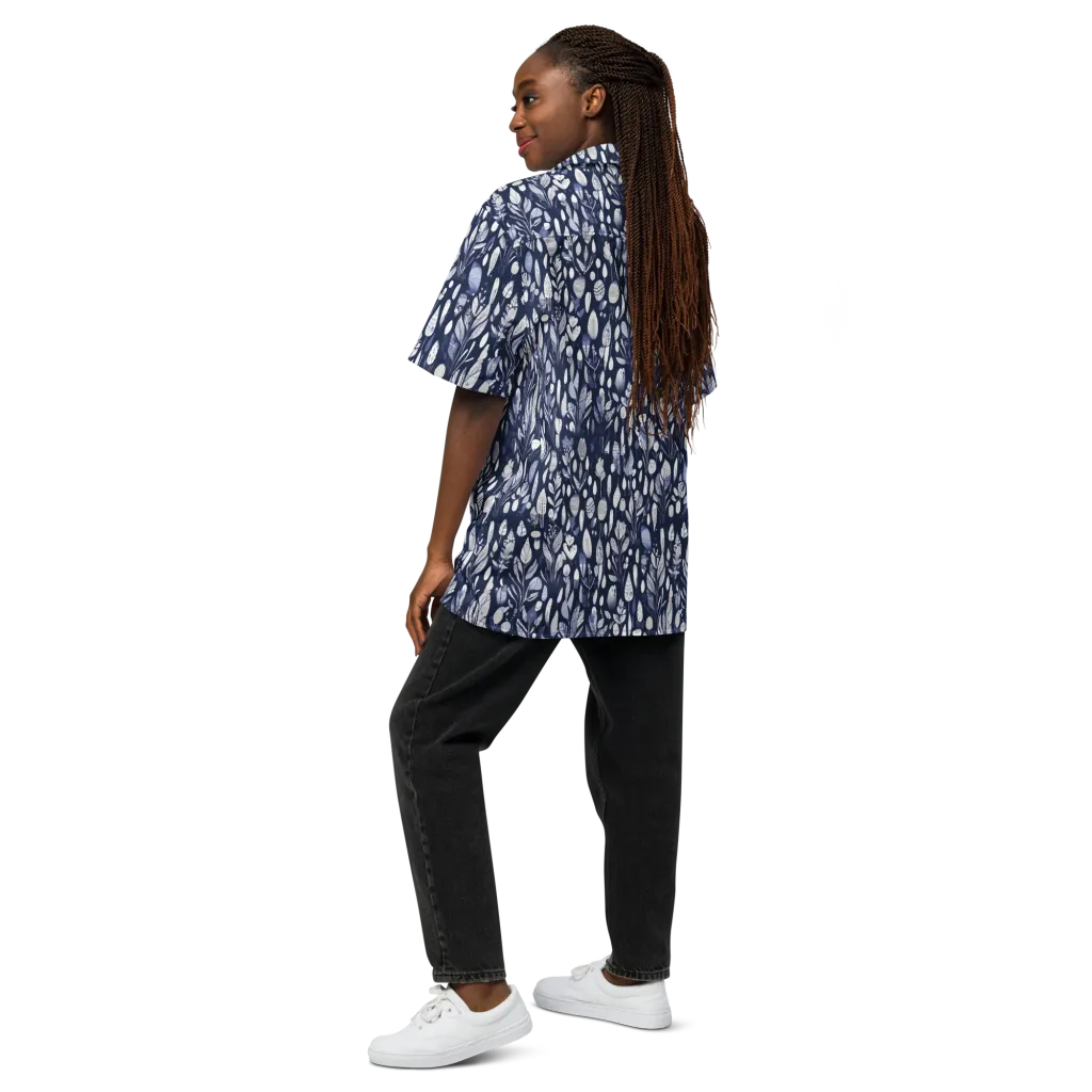 Midnight Herbarium on Button Shirt — Back