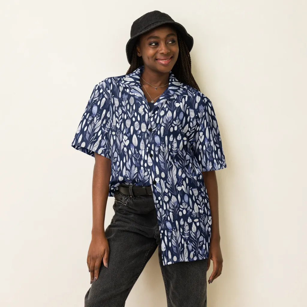 Midnight Herbarium on Button Shirt — Front