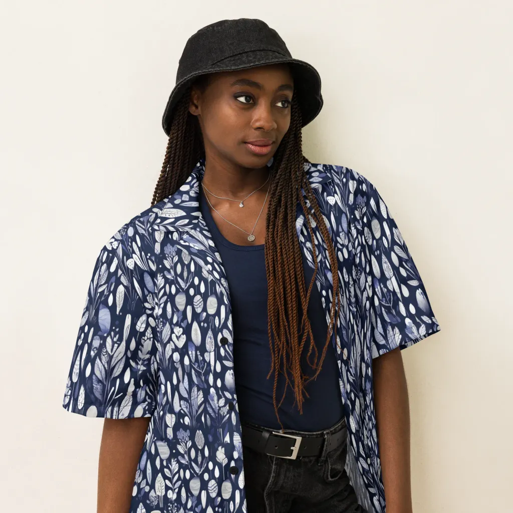 Midnight Herbarium on Button Shirt — Right Front