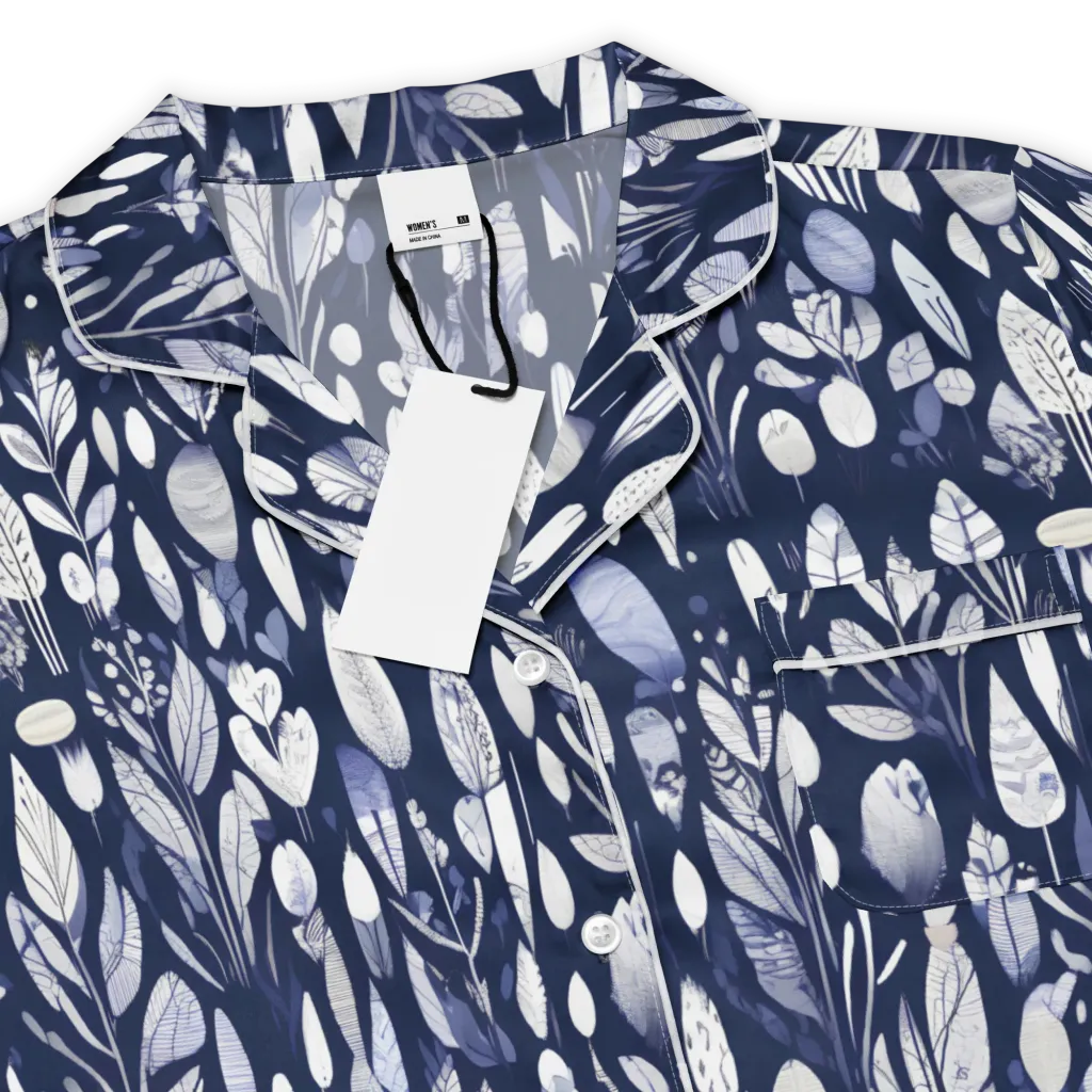 Midnight Herbarium on Women's Short Sleeve Pajama Top — Product details