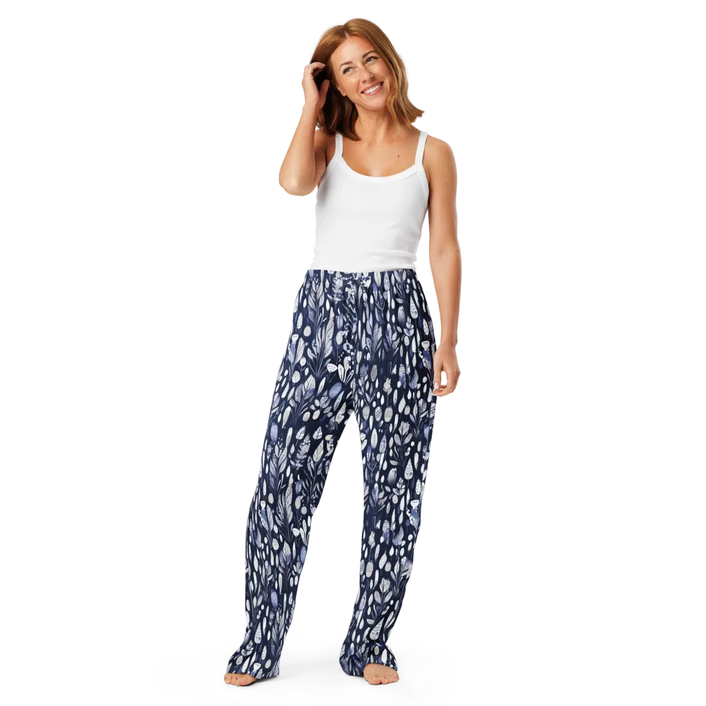Midnight Herbarium on Women's Pajama Pants — Front