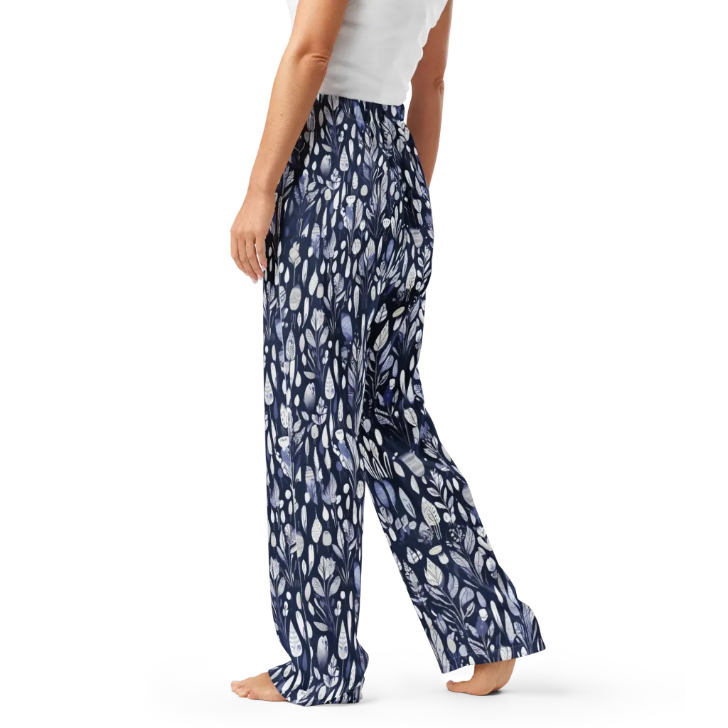 Midnight Herbarium on Women's Pajama Pants — Left