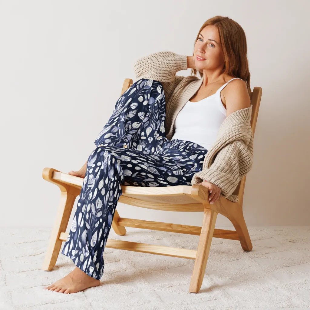 Midnight Herbarium on Women's Pajama Pants — Front