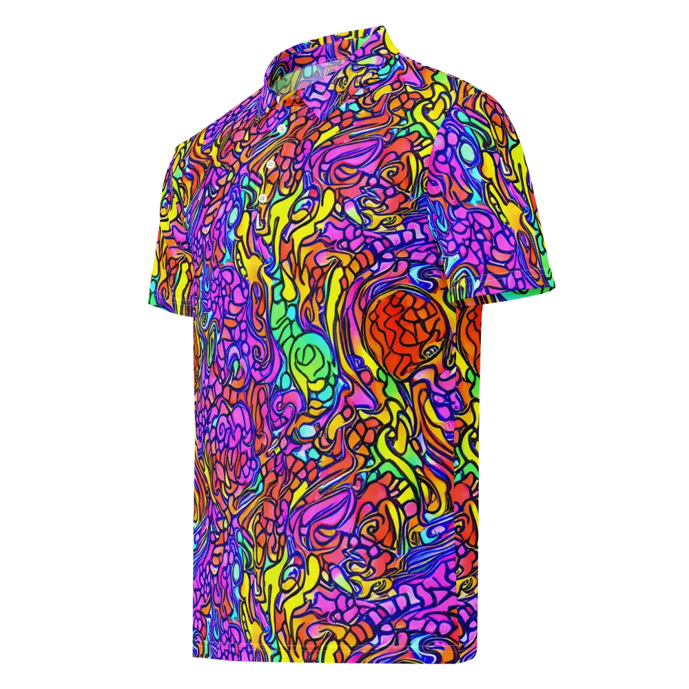 Technicolor Tangle on Men's Slim Fit Polo Shirt — Left Front