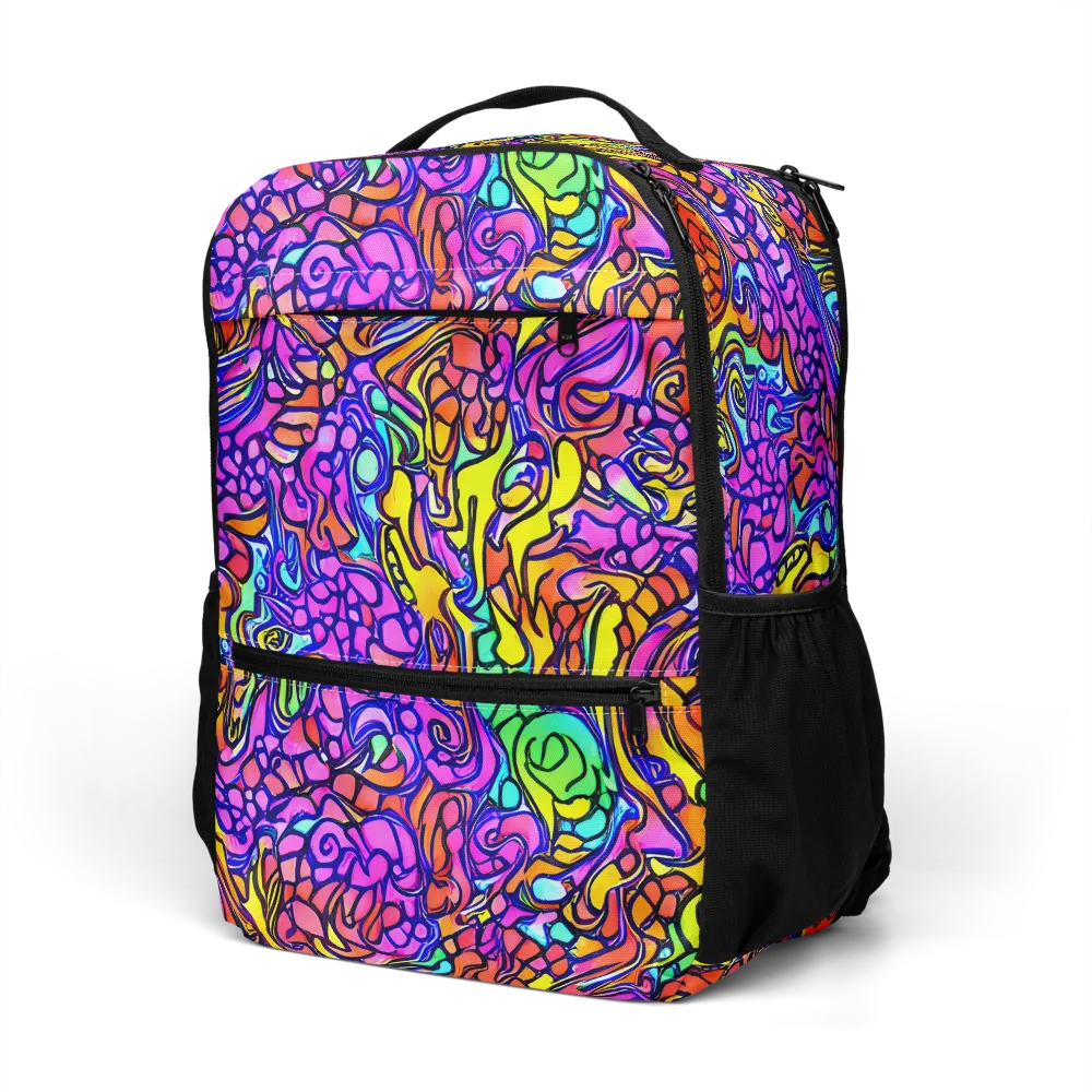 Technicolor Tangle on Utility Backpack — Left Front