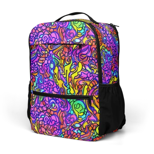 Technicolor Tangle on a Utility Backpack