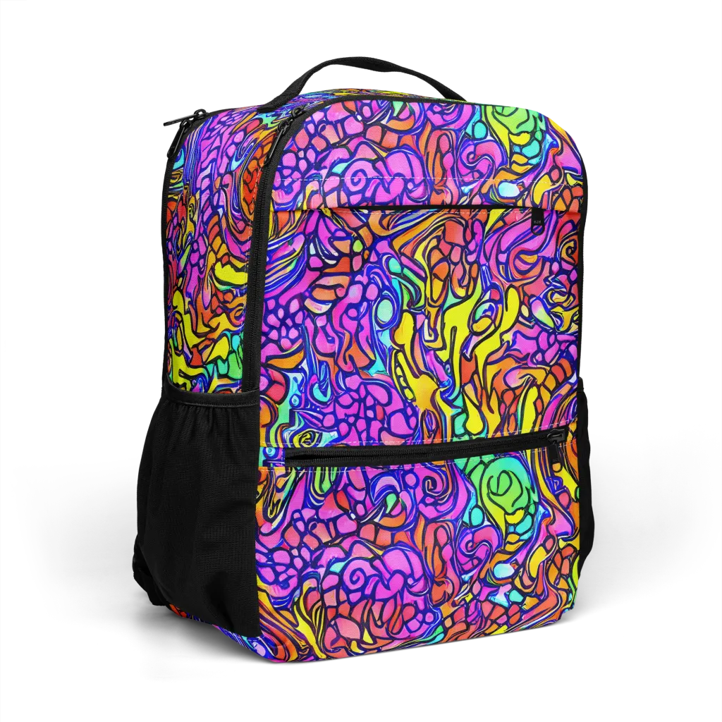 Technicolor Tangle on Utility Backpack — Right Front