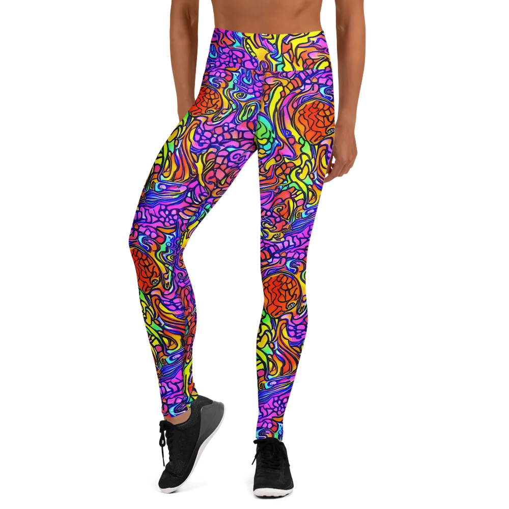 Technicolor Tangle on Yoga Leggings — Front