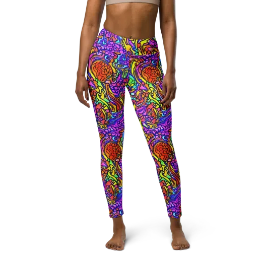 Technicolor Tangle on a Yoga Leggings