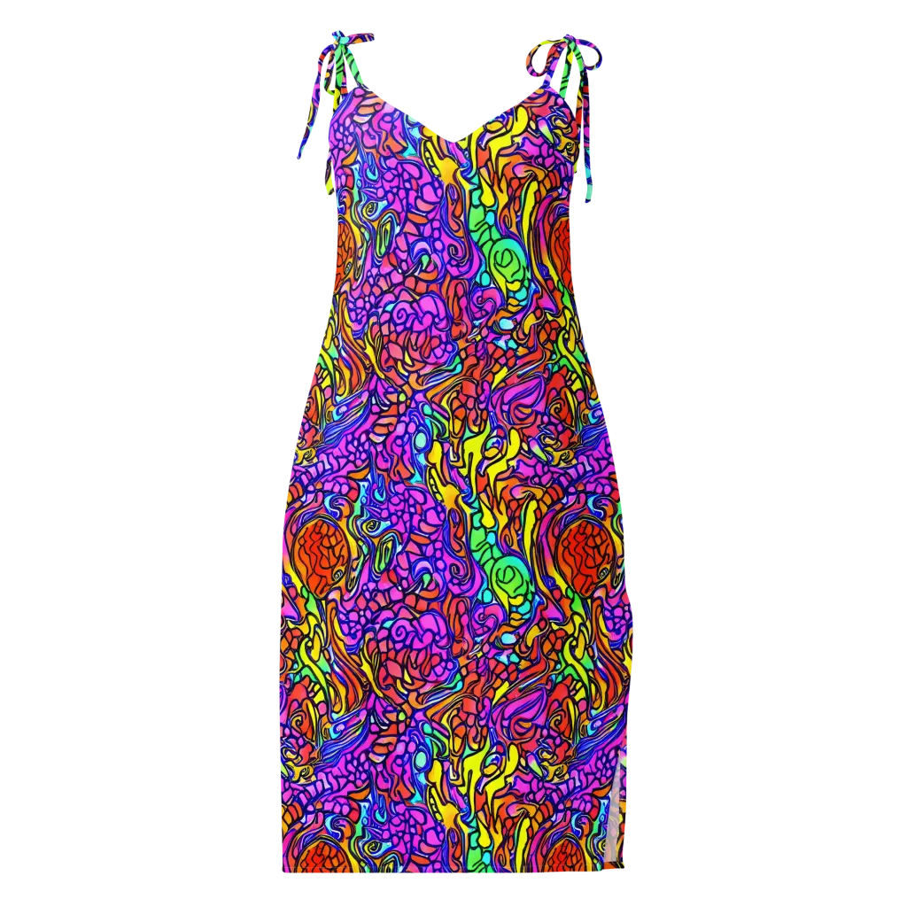 Technicolor Tangle on Slip Dress — Front