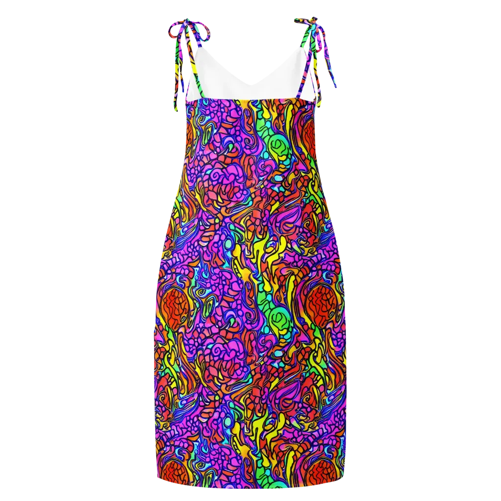 Technicolor Tangle on Slip Dress — Back